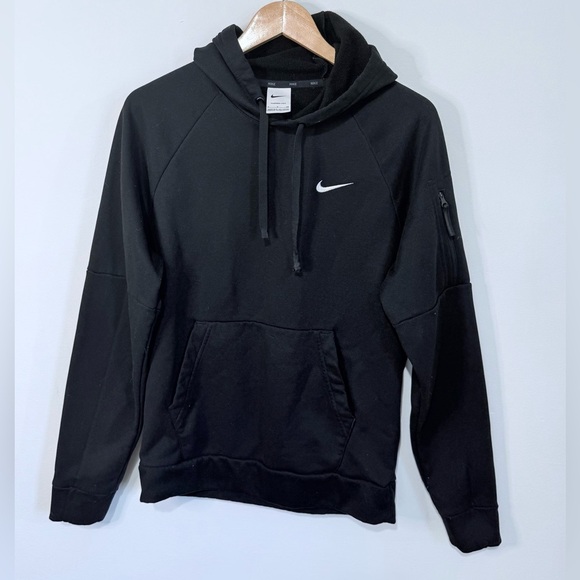 Nike Tops - Nike Black Therma-Fit Hoodie with White Swoosh